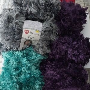 Red Heart Boutique Fur Yarn Bundle